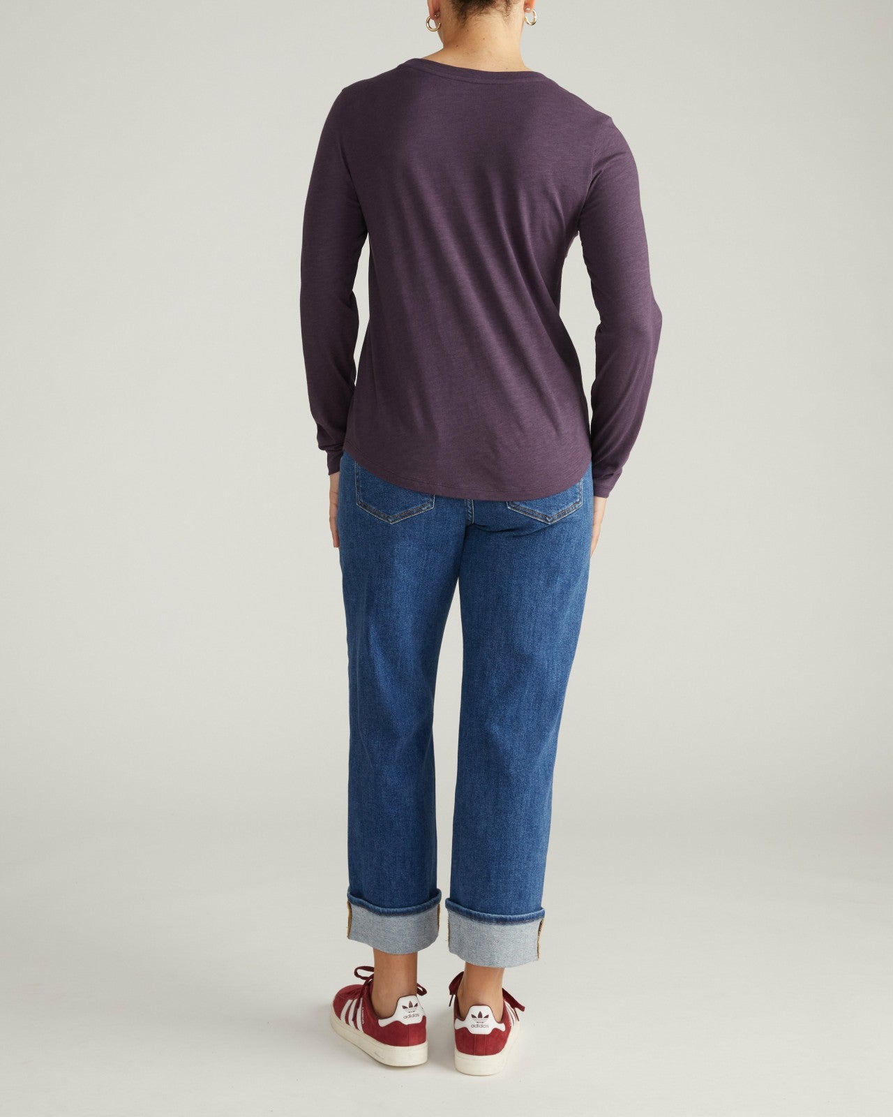Universal Standard Light-As-Air Long Sleeve Crew Neck Tee - Purple Jewel