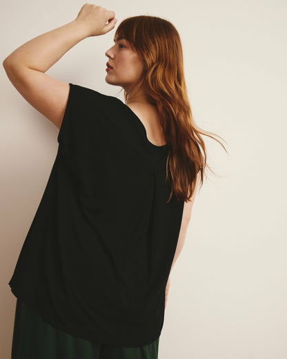 Universal Standard Heatwave Divine Jersey Flared Top - Black