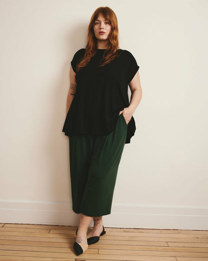 Universal Standard Heatwave Divine Jersey Flared Top - Black