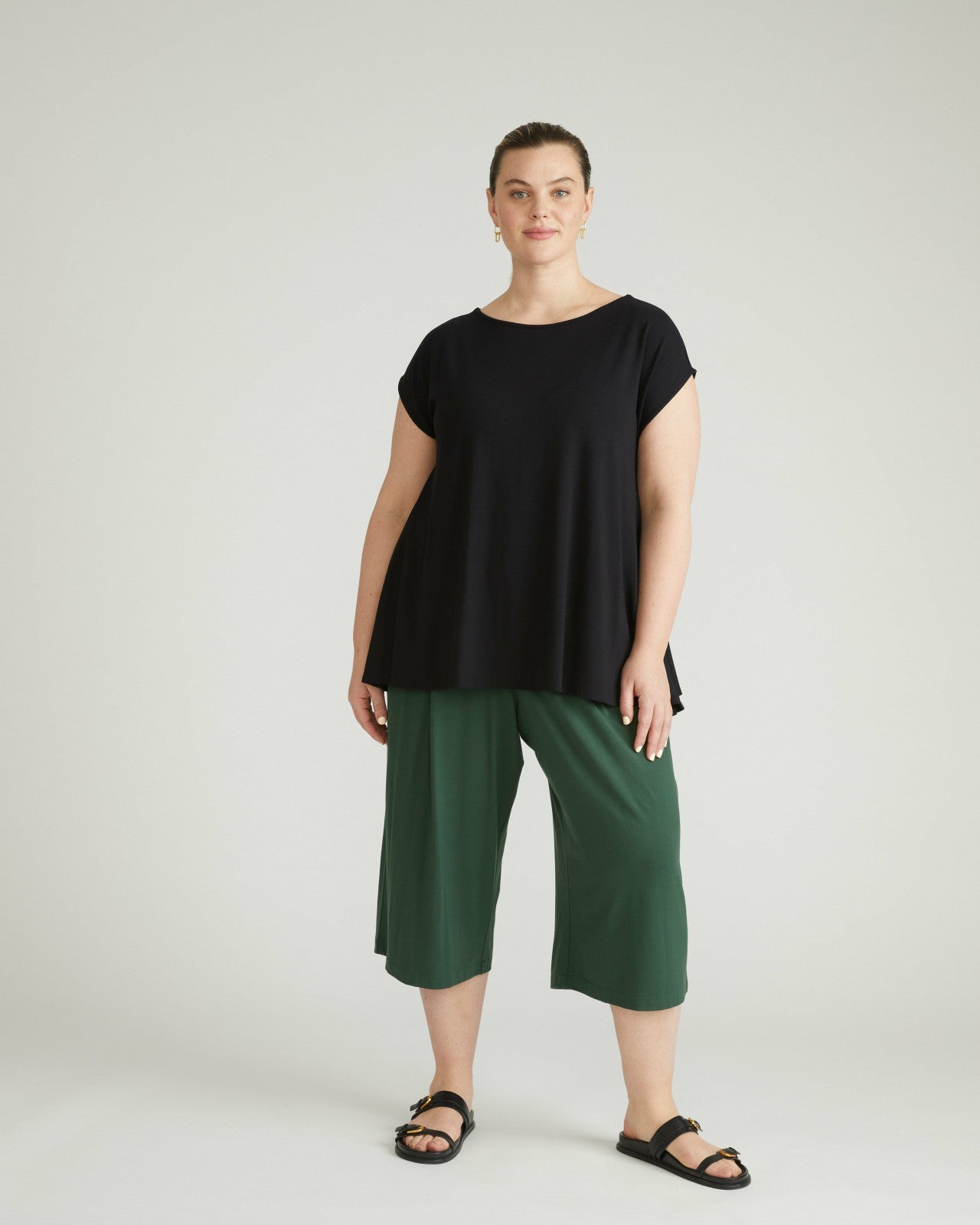 Universal Standard Heatwave Divine Jersey Flared Top - Black