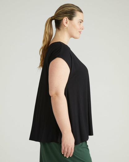 Universal Standard Heatwave Divine Jersey Flared Top - Black