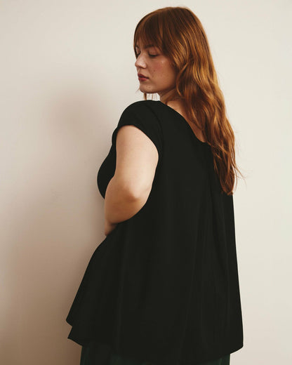 Universal Standard Heatwave Divine Jersey Flared Top - Black