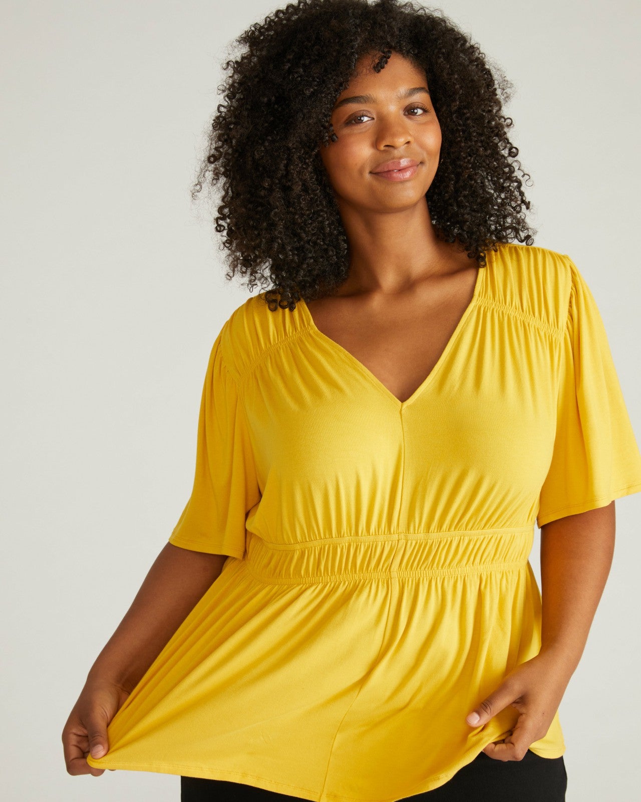 Universal Standard Flora Liquid Jersey Top - Golden Hour