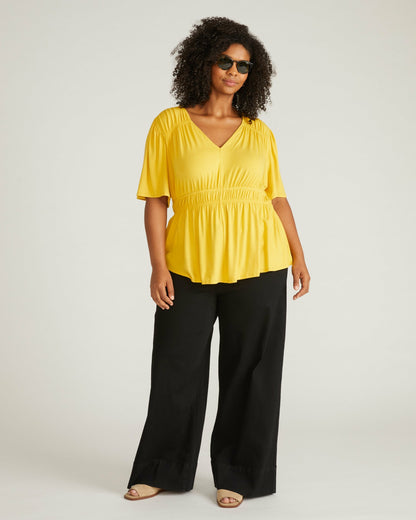 Universal Standard Flora Liquid Jersey Top - Golden Hour
