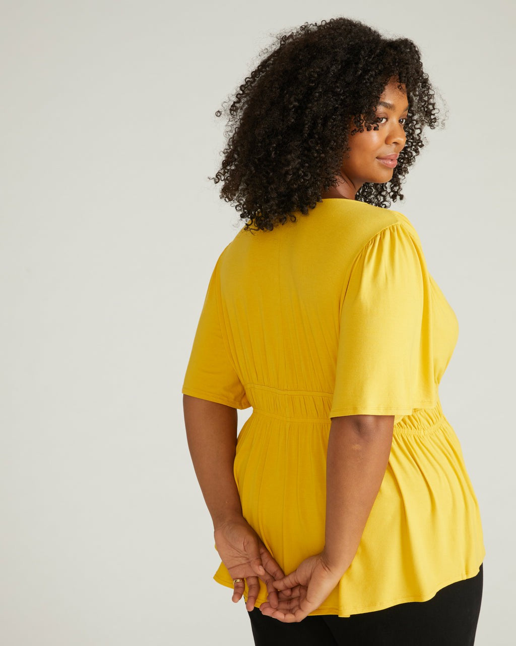 Universal Standard Flora Liquid Jersey Top - Golden Hour