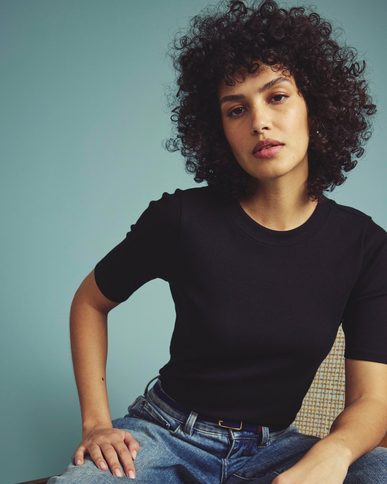Universal Standard Classic Ribbed Tee - Black