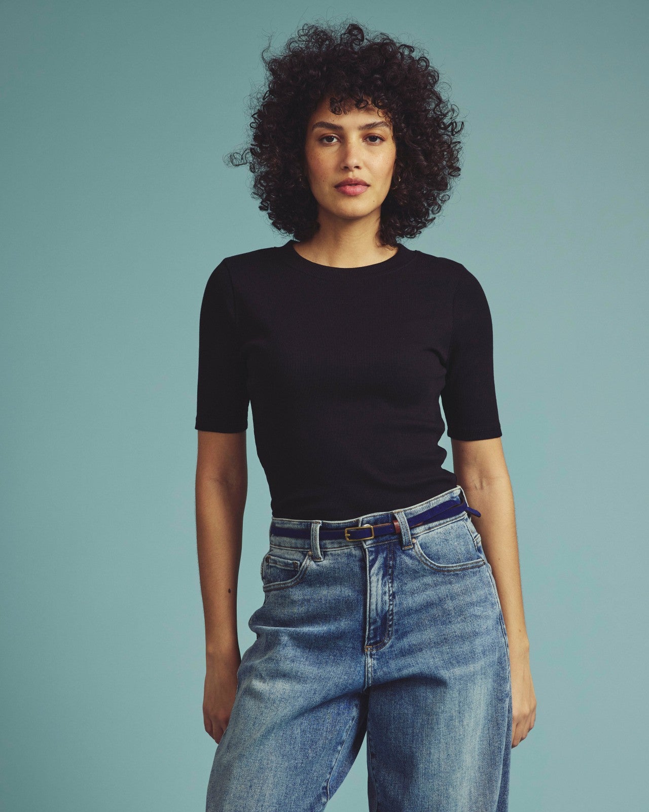 Universal Standard Classic Ribbed Tee - Black
