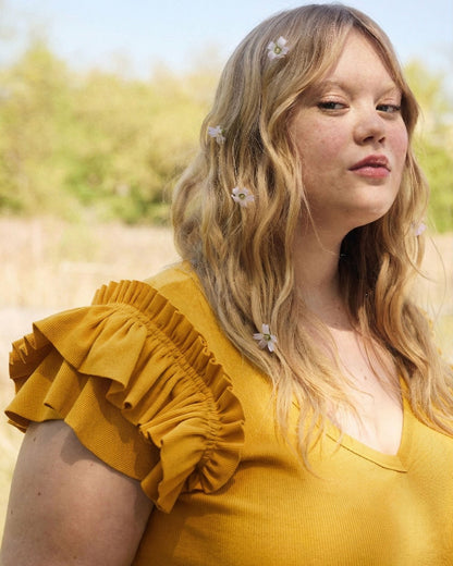 Universal Standard Magnolia Ribbed Top - Goldenrod