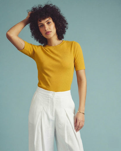 Universal Standard Classic Ribbed Tee - Goldenrod