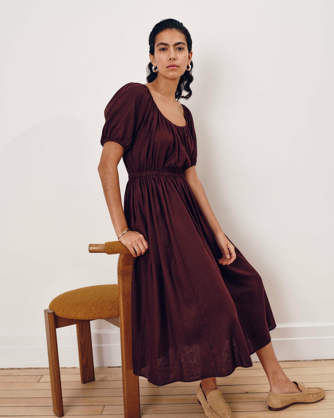 Universal Standard Andrea Linen Blend Dress - Brulee