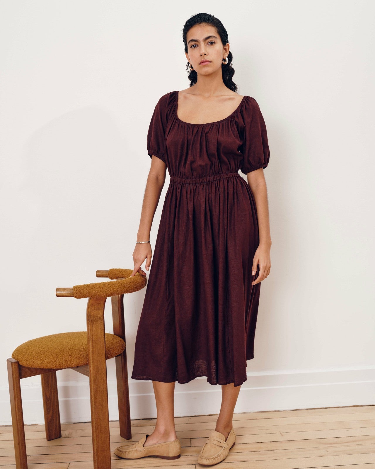Universal Standard Andrea Linen Blend Dress - Brulee