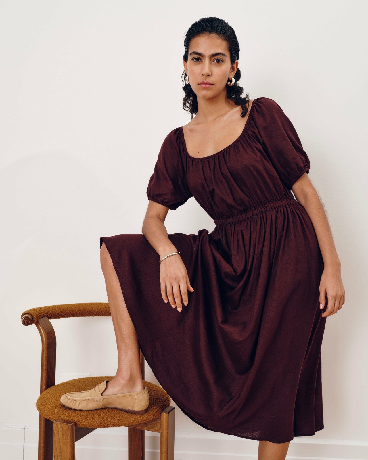 Universal Standard Andrea Linen Blend Dress - Brulee