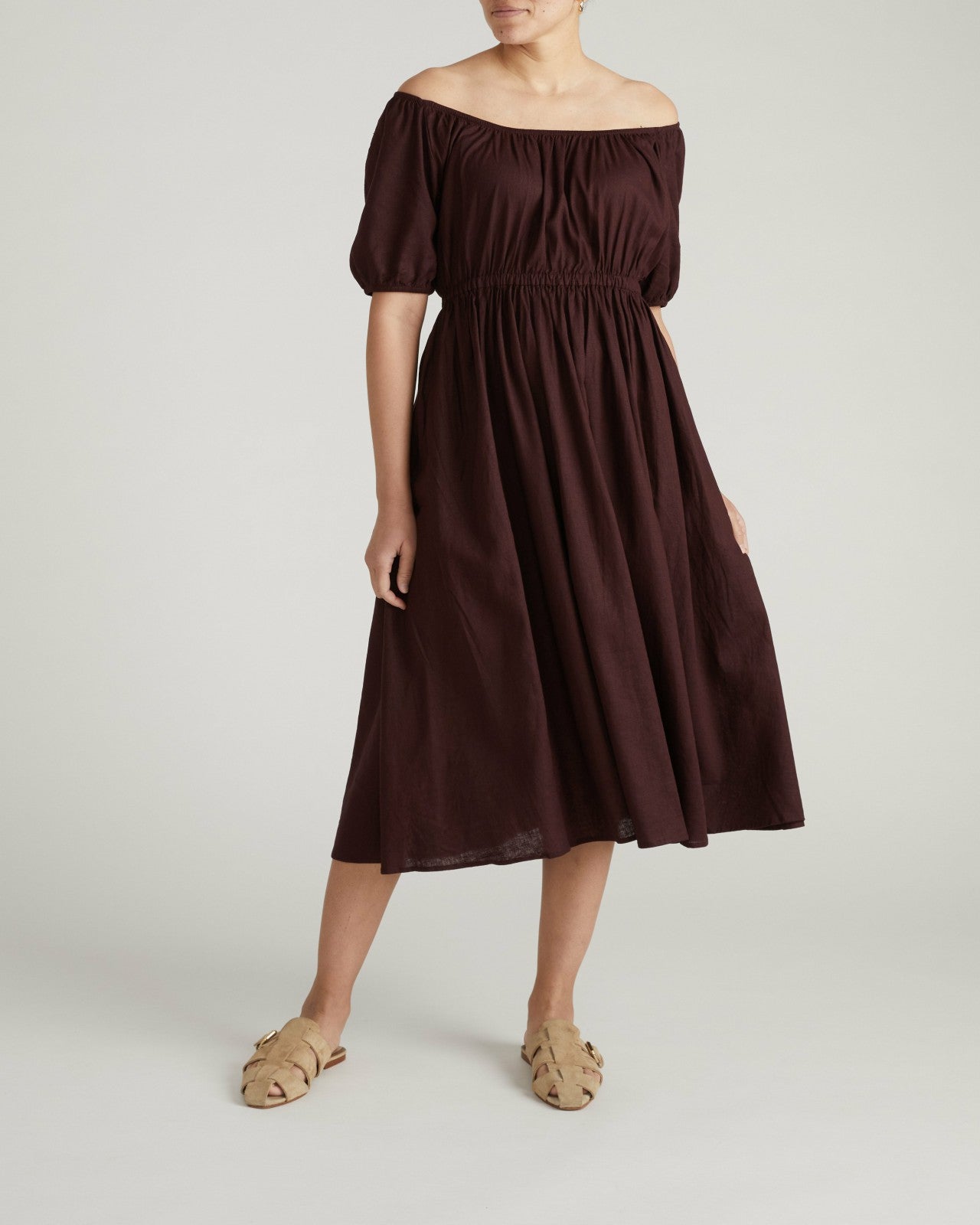 Universal Standard Andrea Linen Blend Dress - Brulee