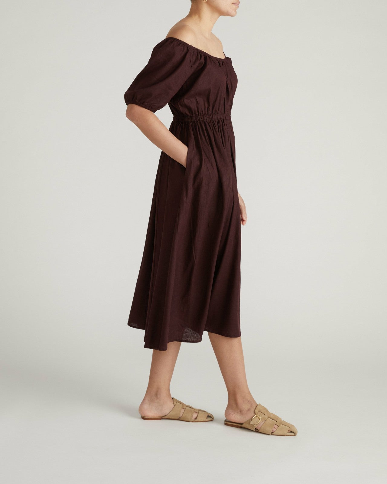 Universal Standard Andrea Linen Blend Dress - Brulee