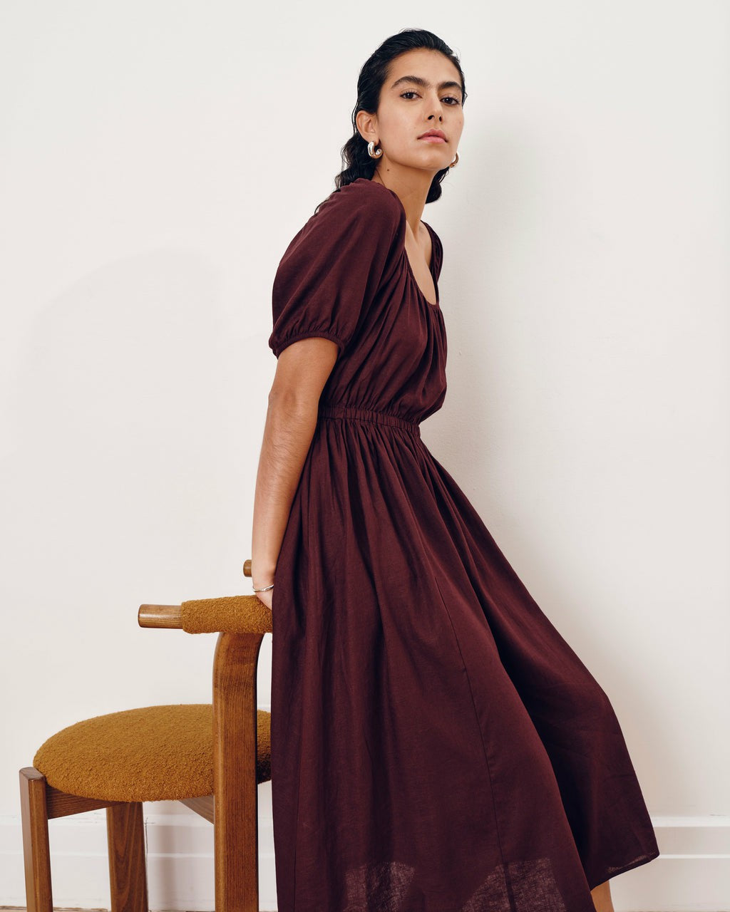 Universal Standard Andrea Linen Blend Dress - Brulee
