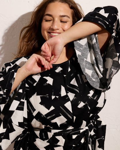 Universal Standard Lio Linen Blend Dress - Santiago Print
