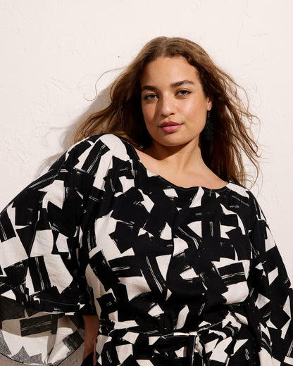 Universal Standard Lio Linen Blend Dress - Santiago Print
