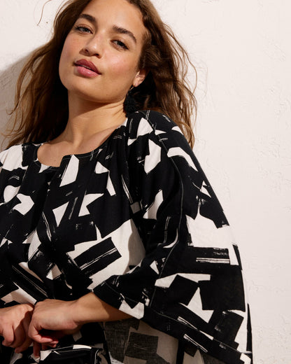 Universal Standard Lio Linen Blend Dress - Santiago Print