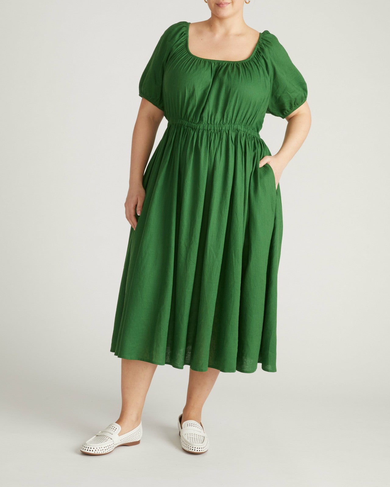 Universal Standard Andrea Linen Blend Dress - Jardin