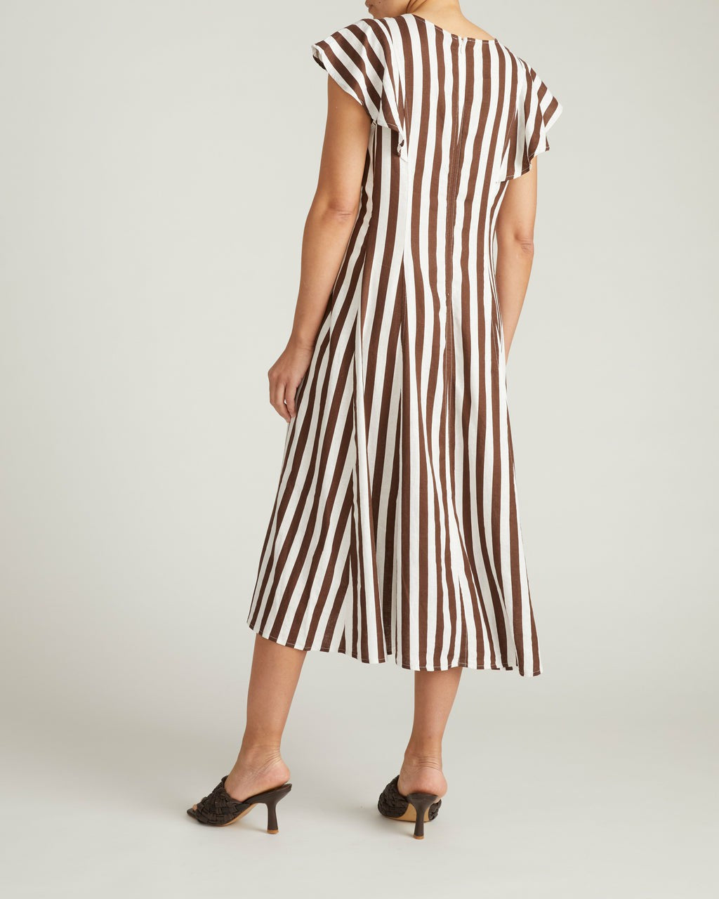 Universal Standard Victoria Linen Blend Dress - Peppercorn Stripe