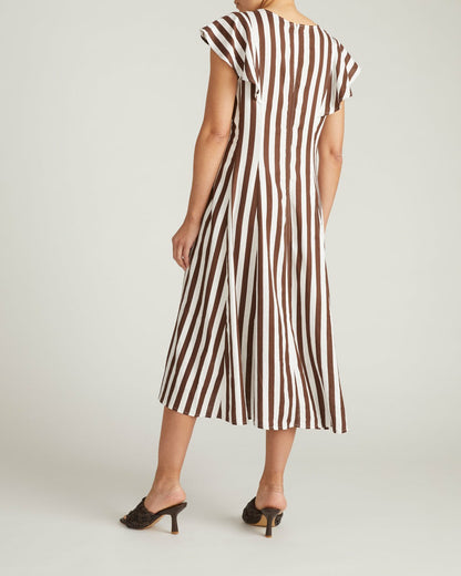 Universal Standard Victoria Linen Blend Dress - Peppercorn Stripe