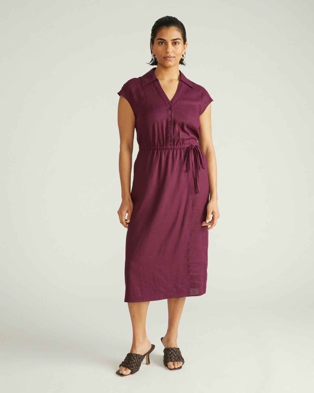 Universal Standard Laurel Linen Blend Dress - Acai