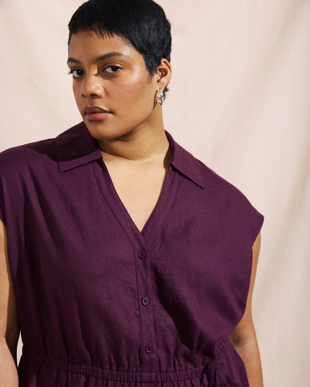 Universal Standard Laurel Linen Blend Dress - Acai