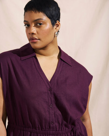 Universal Standard Laurel Linen Blend Dress - Acai
