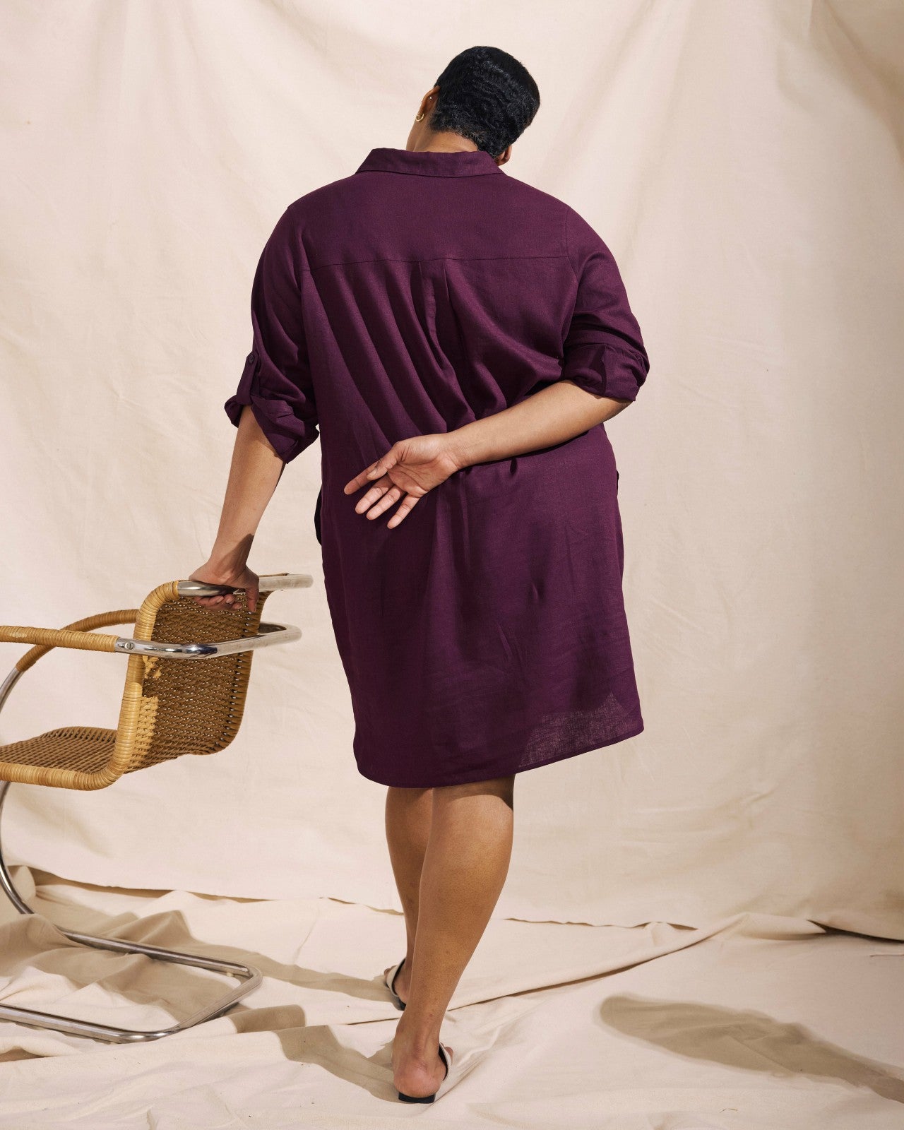 Universal Standard Linen Blend Rubicon Shirtdress - Acai