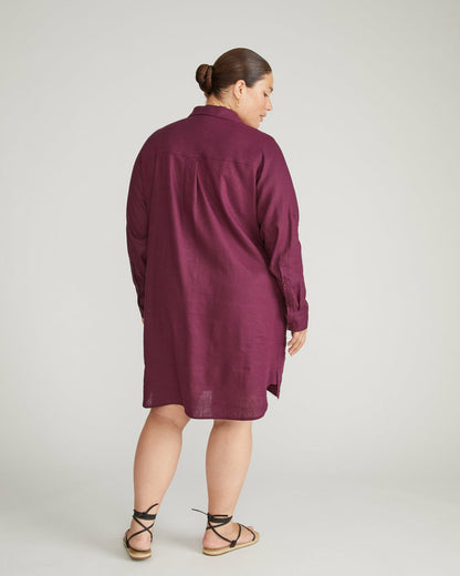 Universal Standard Linen Blend Rubicon Shirtdress - Acai