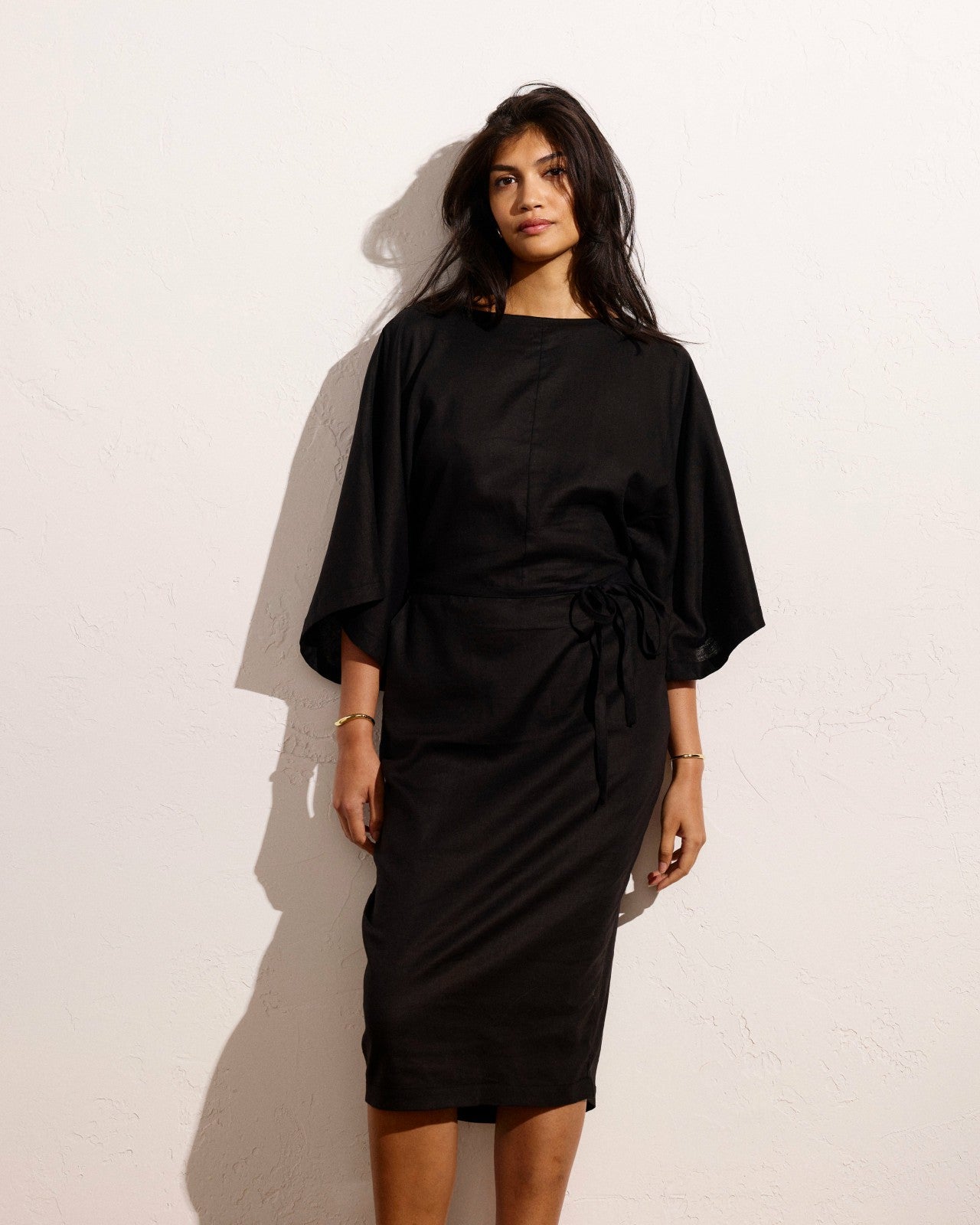 Universal Standard Lio Linen Blend Dress - Black