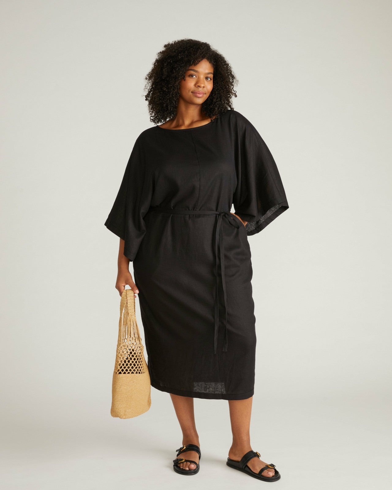 Universal Standard Lio Linen Blend Dress - Black