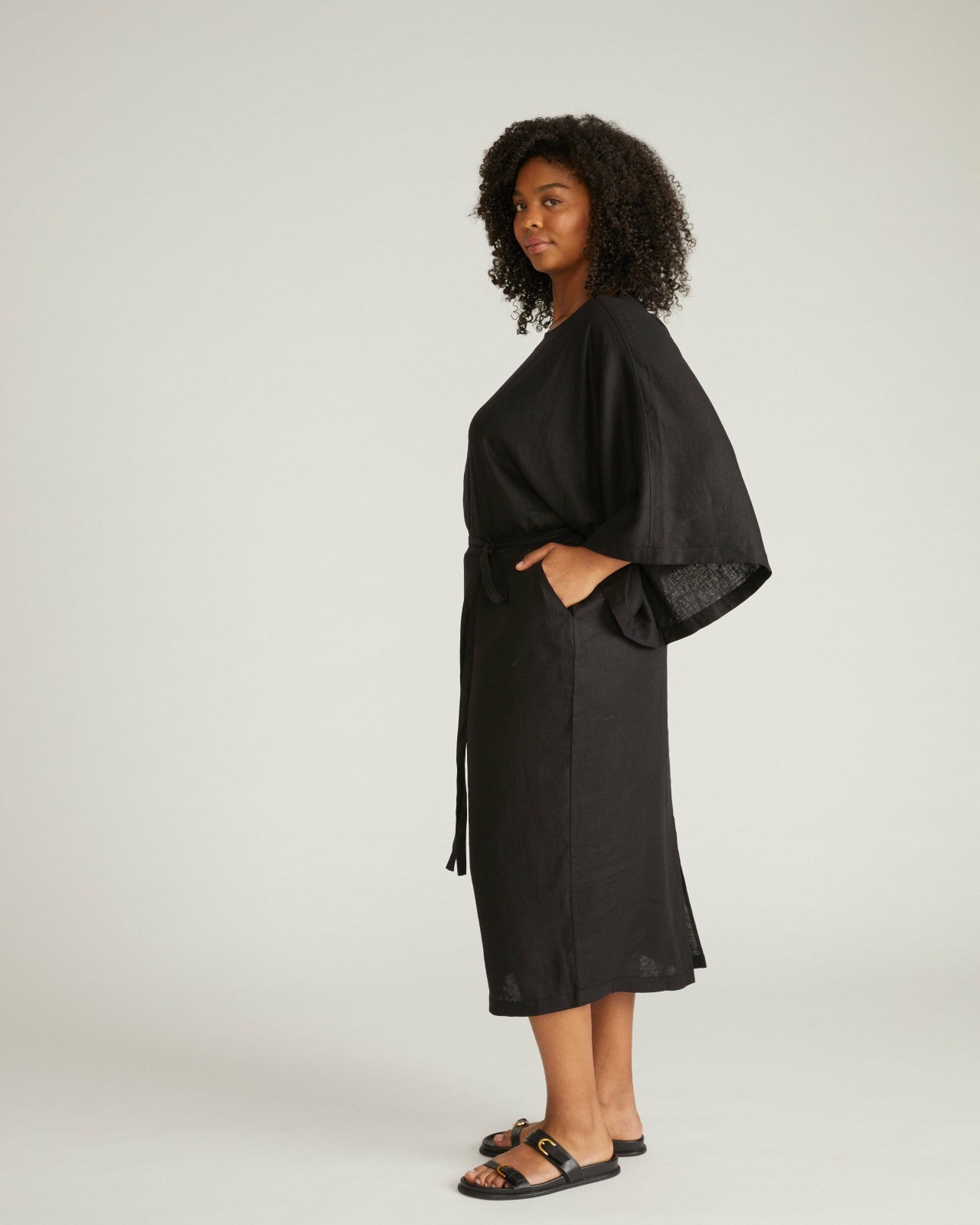Universal Standard Lio Linen Blend Dress - Black
