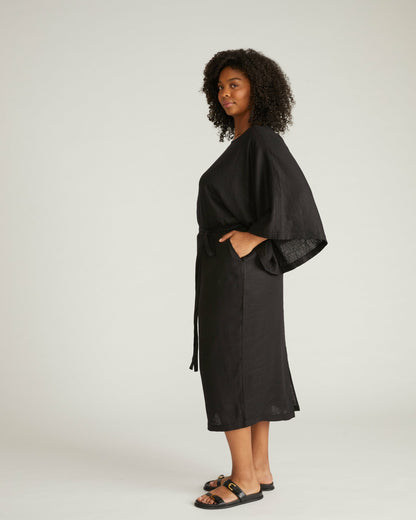 Universal Standard Lio Linen Blend Dress - Black