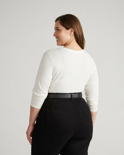 Universal Standard Light-As-Air Long Sleeve V Neck Tee - Vapor