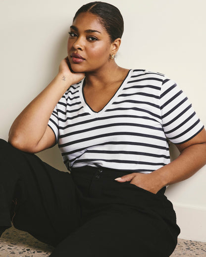 Universal Standard Light-As-Air V Rex - Zen Stripe