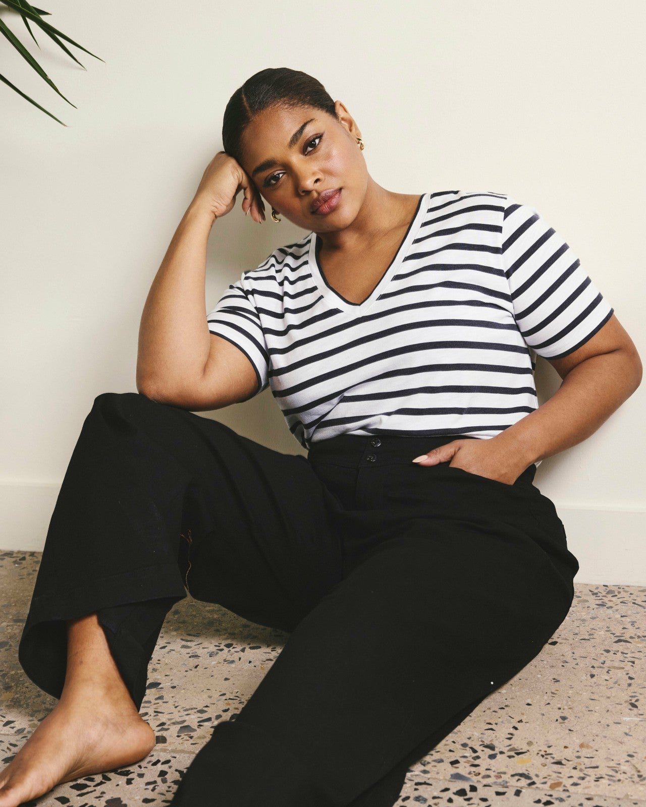 Universal Standard Light-As-Air V Rex - Zen Stripe