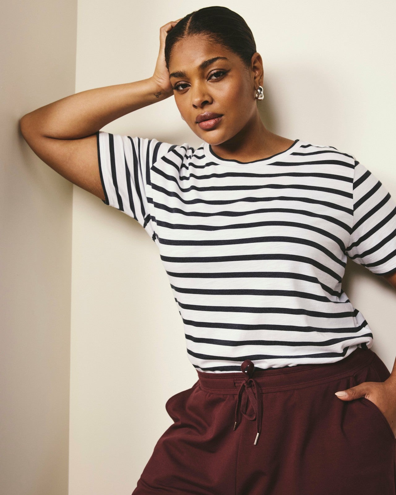 Universal Standard Light-As-Air Tee Rex - Zen Stripe