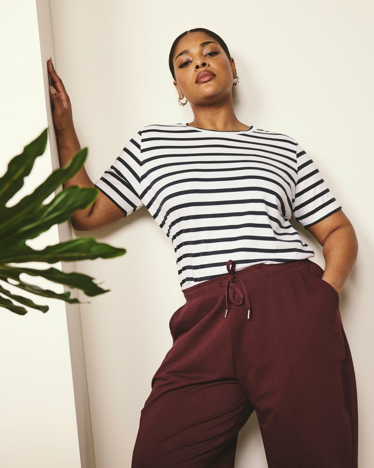 Universal Standard Light-As-Air Tee Rex - Zen Stripe