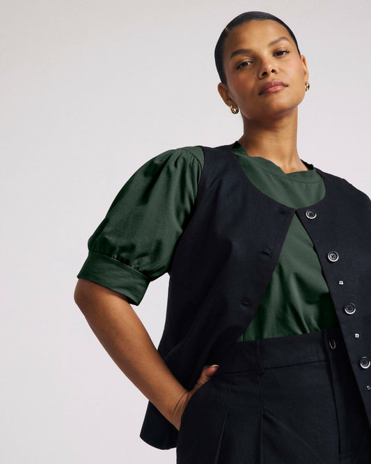 Universal Standard Pouf Sleeve Tee - Forest Green