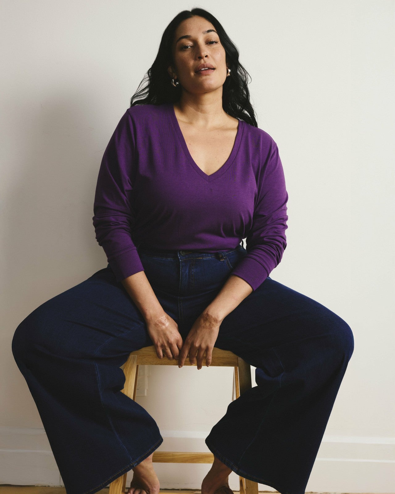 Universal Standard Long Sleeve V Rex - Grape