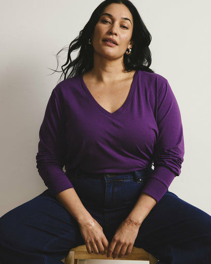 Universal Standard Long Sleeve V Rex - Grape