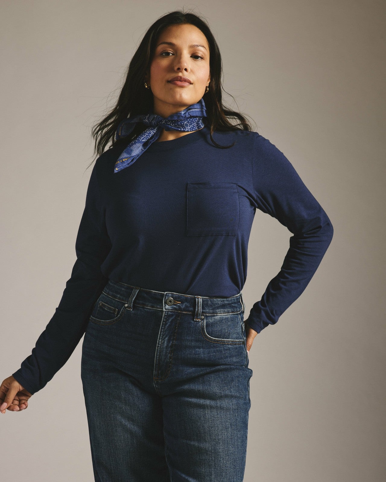 Universal Standard Long Sleeve Garcon Tee - Classic Navy