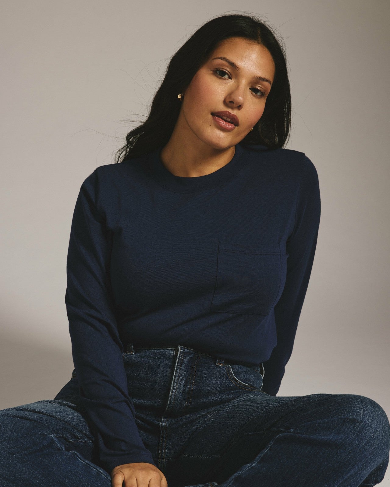Universal Standard Long Sleeve Garcon Tee - Classic Navy