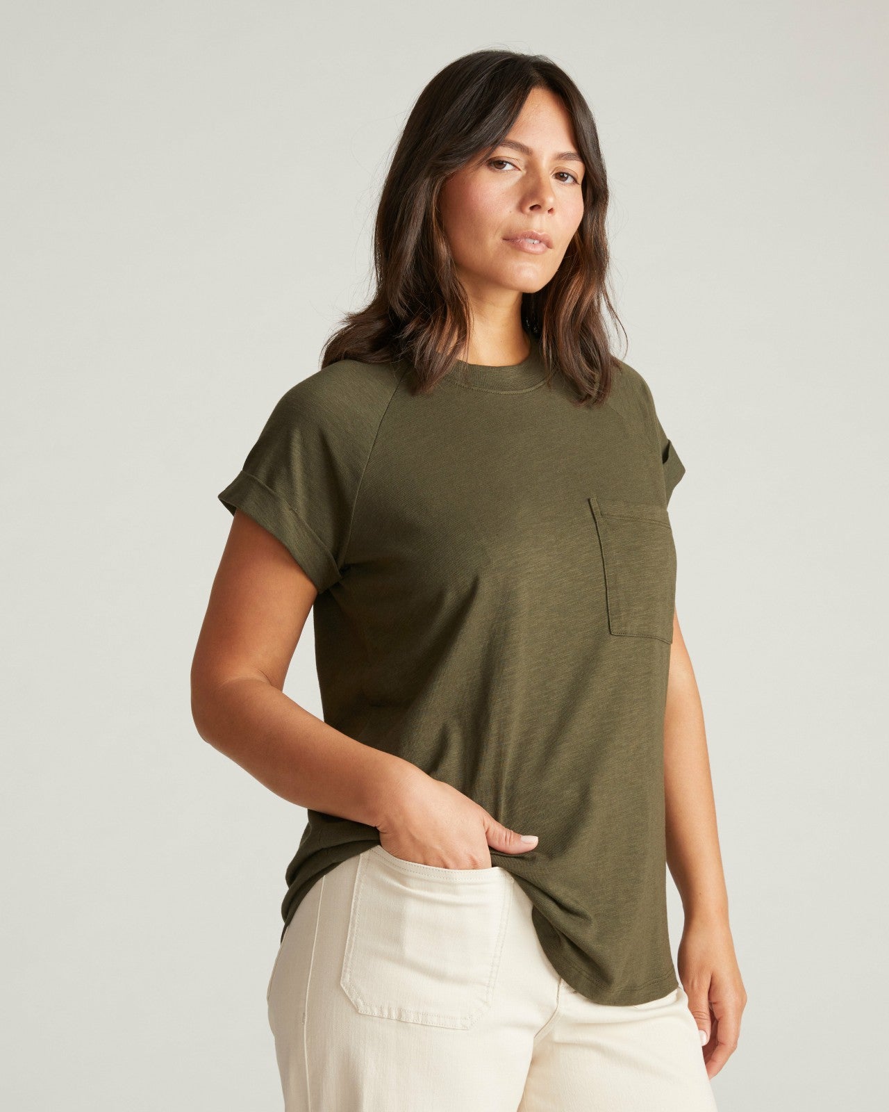 Universal Standard Light-As-Air Boy Tee - Nori