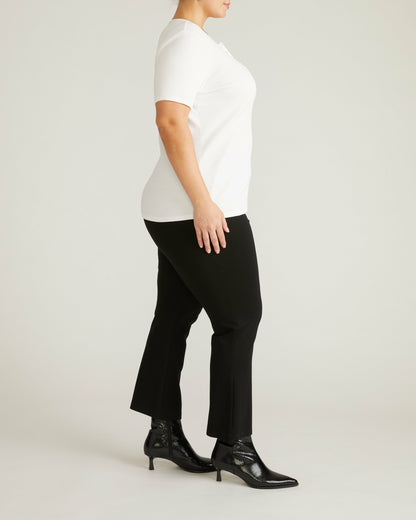 Universal Standard Henley Short Sleeve Ribbed Tee - White