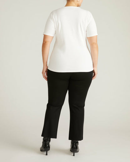 Universal Standard Henley Short Sleeve Ribbed Tee - White