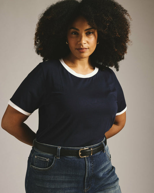 Universal Standard Tee Rex - Navy/White Trim