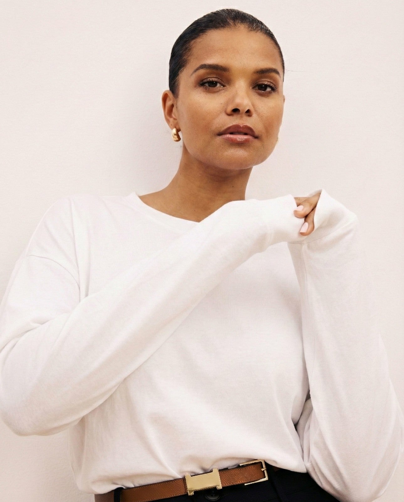 Universal Standard Long Sleeve Relaxed Tee - White
