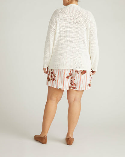 Universal Standard Positano Pointelle Mock Neck Sweater - White